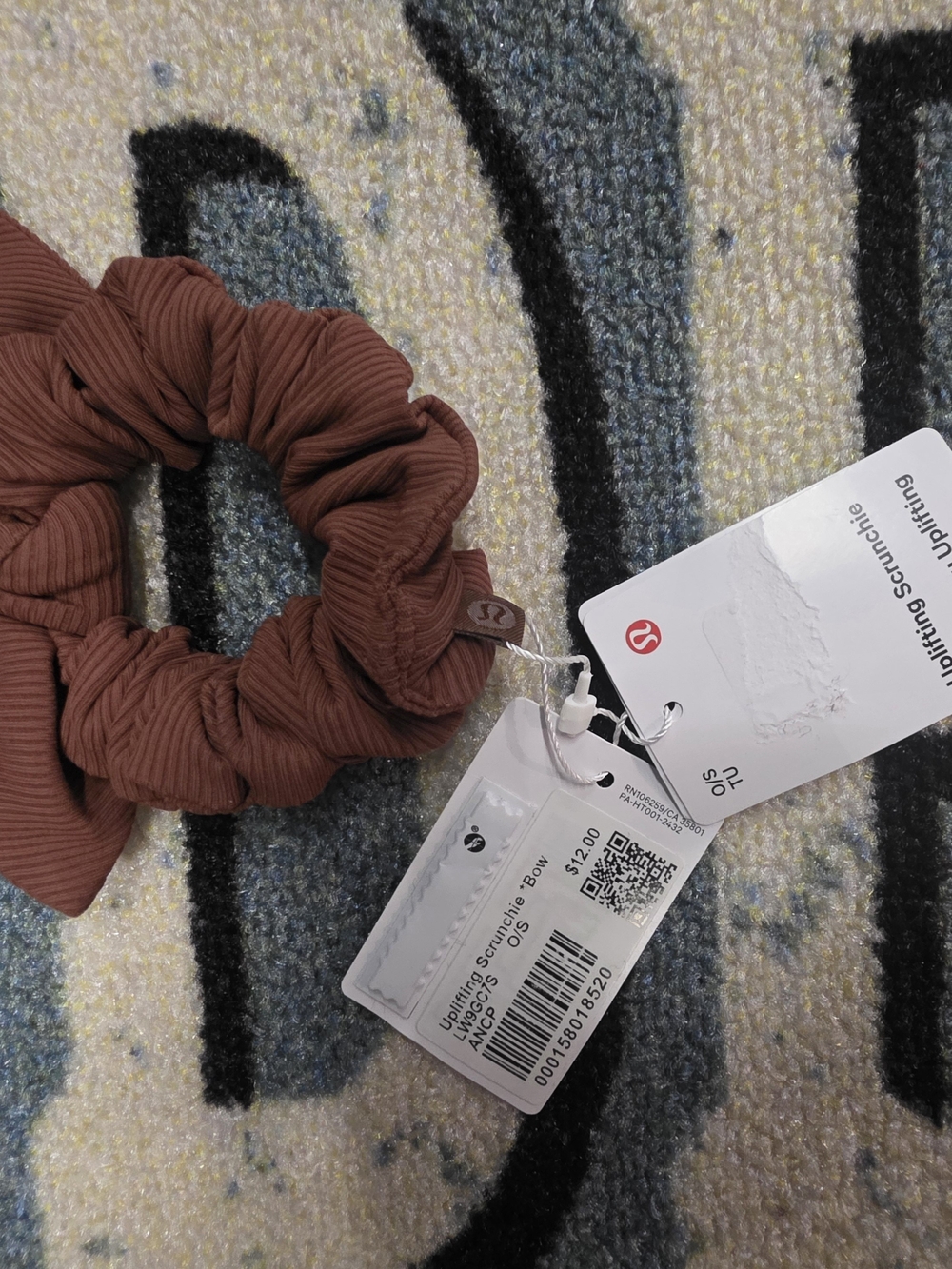 lululemon athletica Rust Brown Ribbed Scrunchie